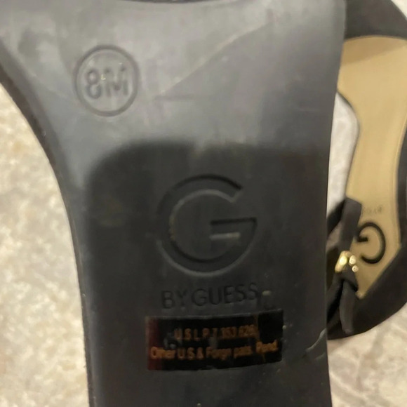 G by Guess Open Toe Ankle Strap Black 3” Heels Size 8M - Picture 8 of 13